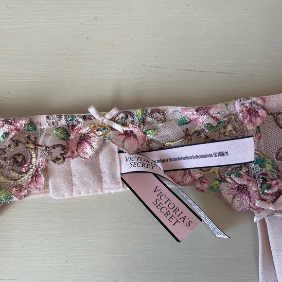 NWT Victoria’s Secret DREAM ANGELS Floral Heart Embroidery Garter Belt - Picture 7 of 9